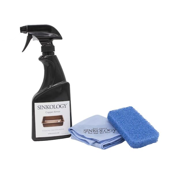 SINKOLOGY SinkSense 16 oz. Wax 2 Premium Microfiber Cloths and Breeze Non-Scratch Scrubber Deluxe Copper CareIQ Kit