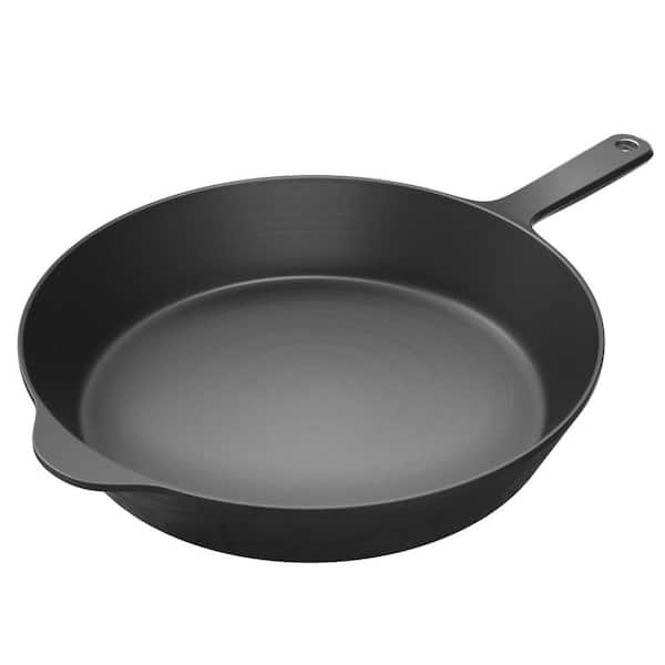 35-Piece Stainless Steel Pre-Seasoned Cast Iron Skillet Smooth Polished Surface Easy Clean Oven Stove Grill Campfire