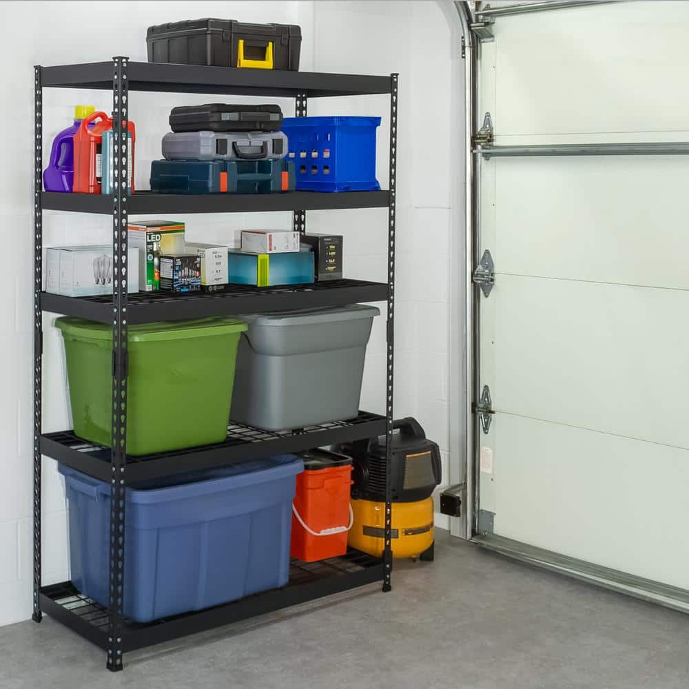 Black Powder Coated 5-Tier Metal Wire Shelving Unit