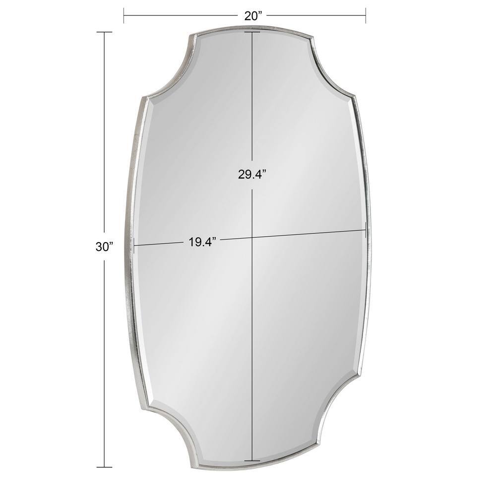 Luxurious Scalloped Edge 34'' Silver Wall Mirror with Gold Accents