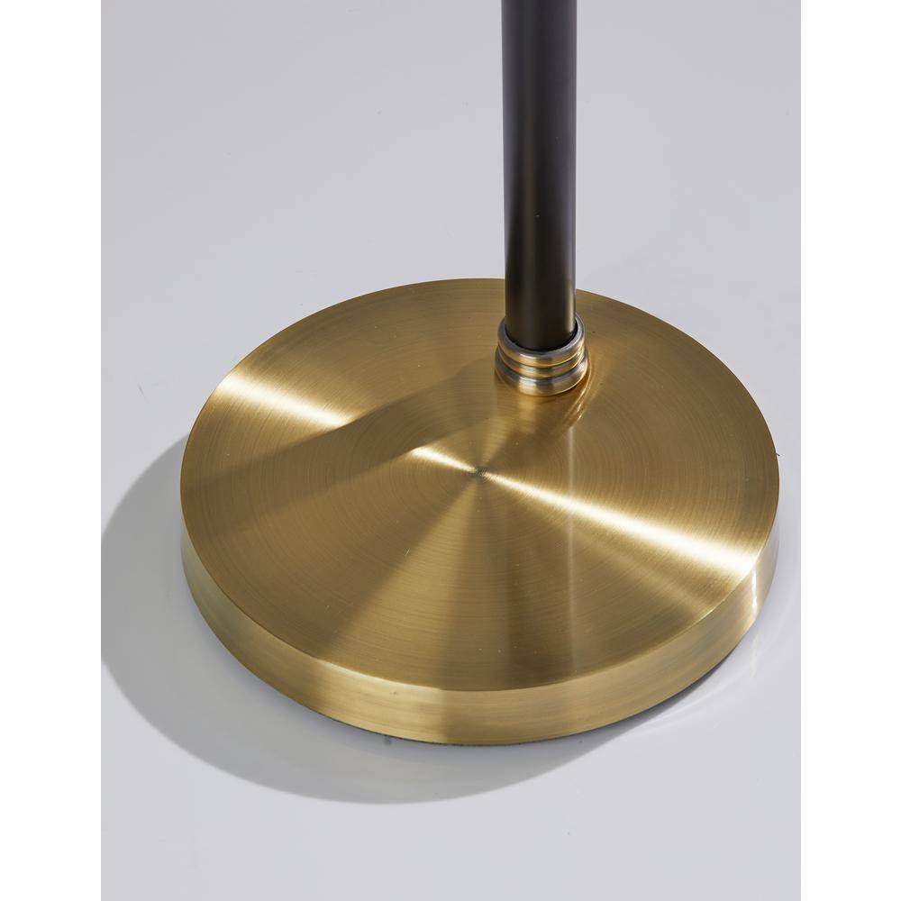 Mid-Century Modern 82" Black and Brass Arc Lamp with Multi-Head Design