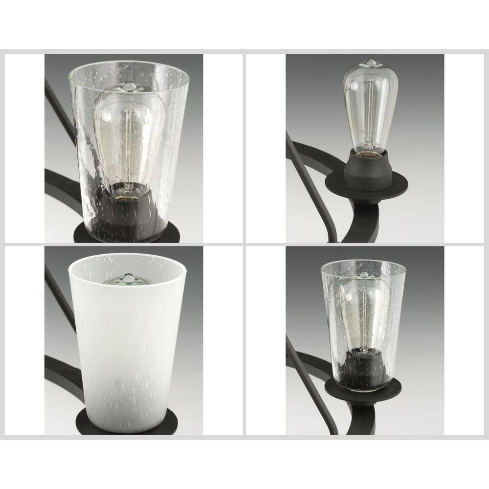Graphite 36" Industrial 9-Light Steel Chandelier