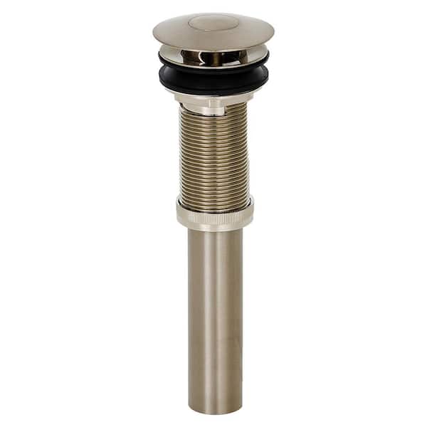 2-in-1 Brass Sink Drain - Push Drain, Brushed Nickel