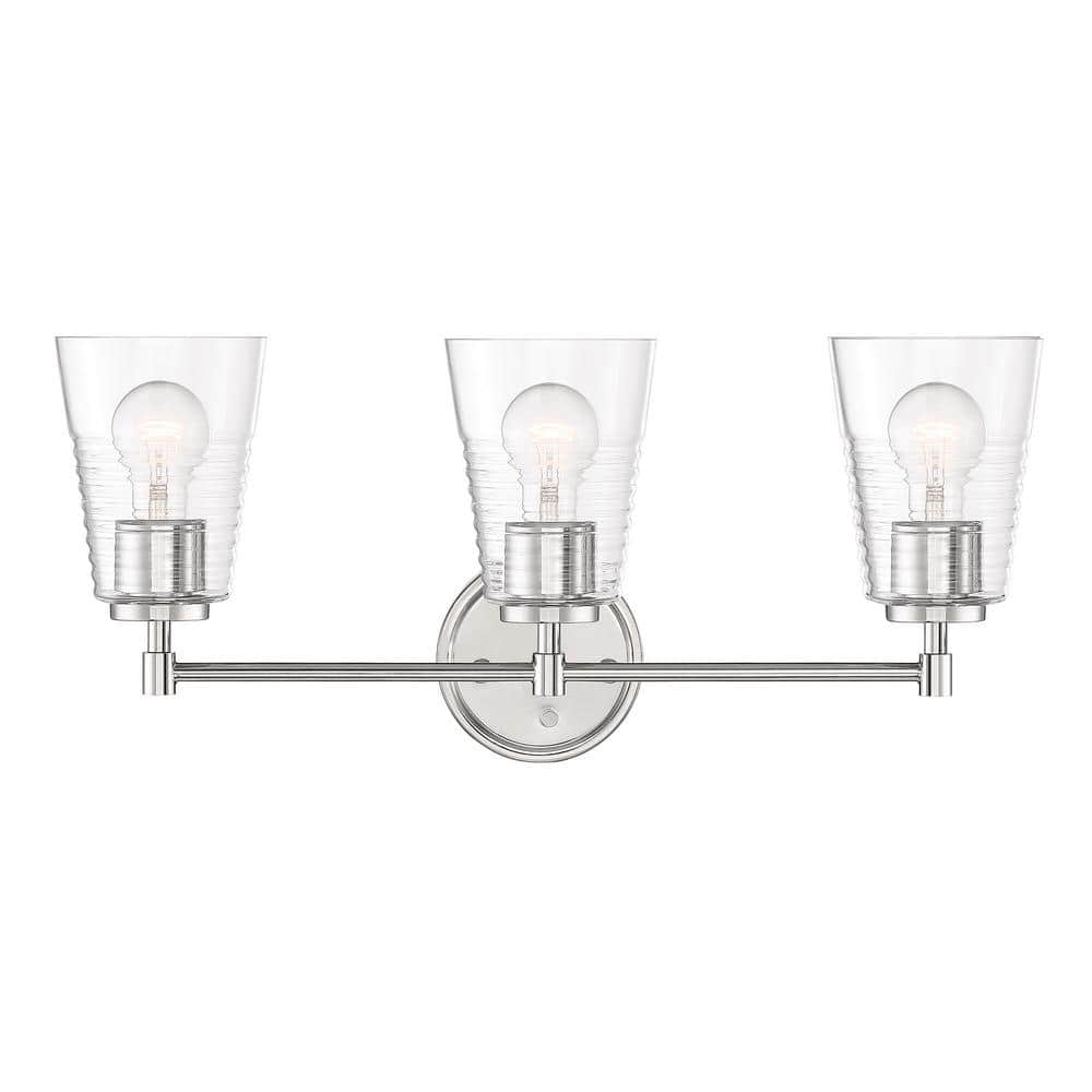 Designers Fountain Ingo 24 in. 3-Light Polished Nickel Modern ...