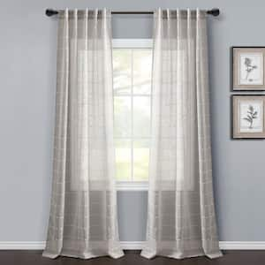 Truly Soft Gray Buffalo Check Rod Pocket Room Darkening Curtain - 50 in ...