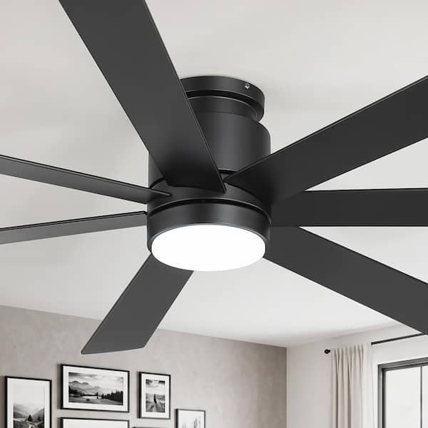 Overhead Fans Flashwind 60 in. Standard Black indoor/Outdoor Ceiling Fans with ...