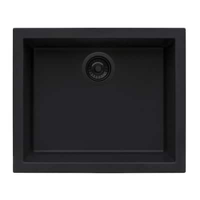 epiGranite 21 in. Undermount SIngle Bowl Wet Bar Prep Sink in Midnight Black Granite Composite