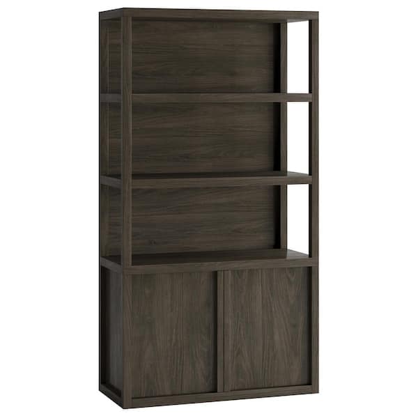 Savin 67.5 in. Tall Alder Brown MDF 4-Shelf Bookcase