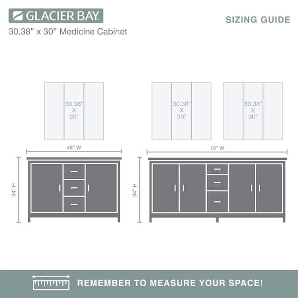 Glacier Bay 30.4 in. W x 30.2 in. H Rectangular Medicine