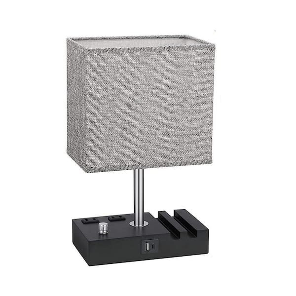 Operfurni 13.4 in. Desk Bedside Table Lamp with Shade
