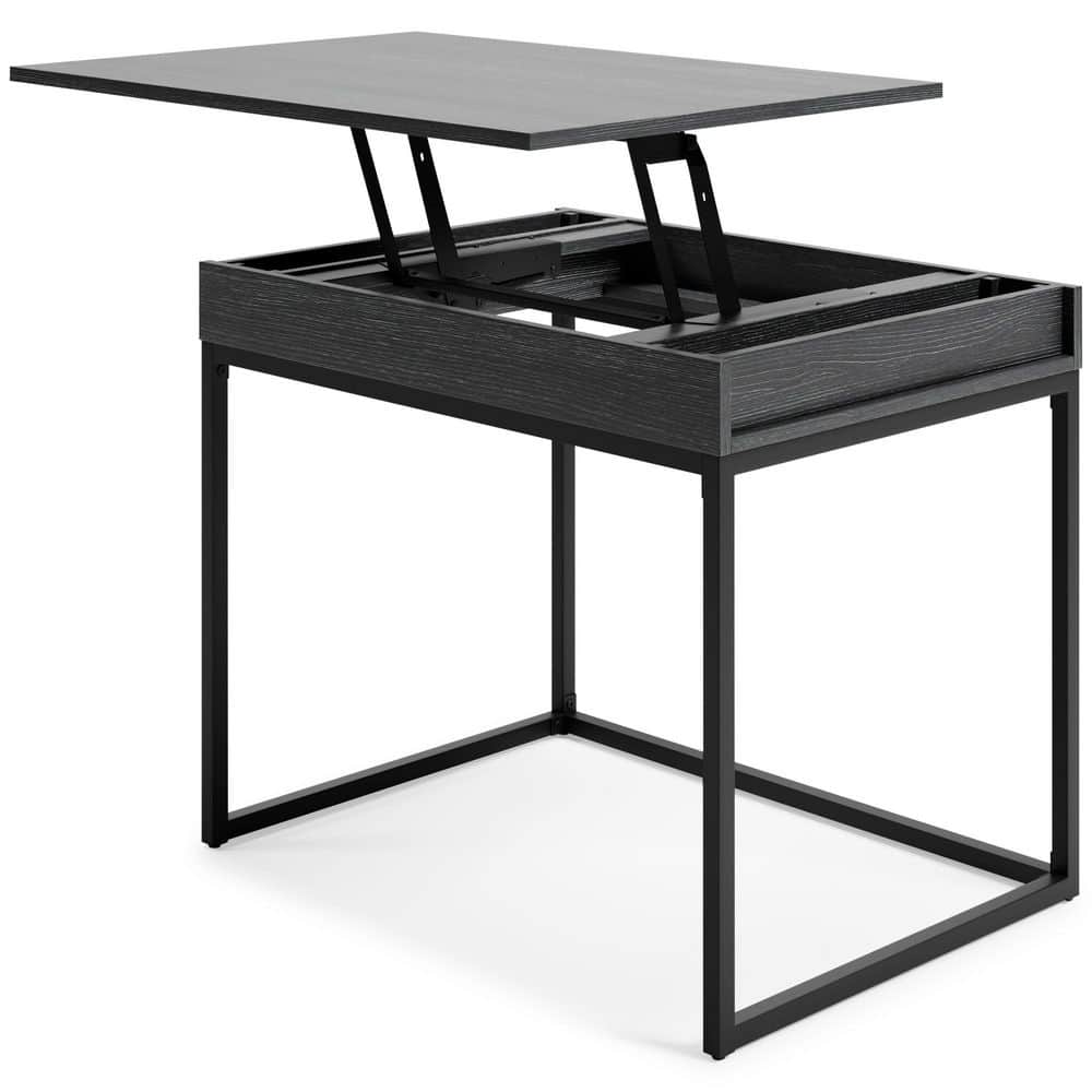 Sleek Black 36" Contemporary Home Office Desk with USB Port