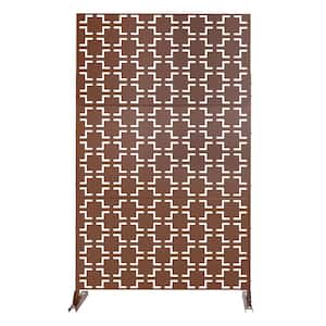 76 in. W x 47.2 in. H 3-Panel Rust Color Outdoor/Indoor Wall Divider Privacy Screen
