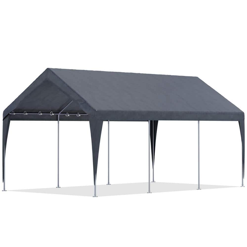 HOMMOW 10 ft. W x 20 ft. D Heavy Duty Carport, Rainproof and UV