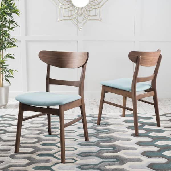 Hassan Mint/Walnut Finish Fabric Dining Chair (Set of 2)