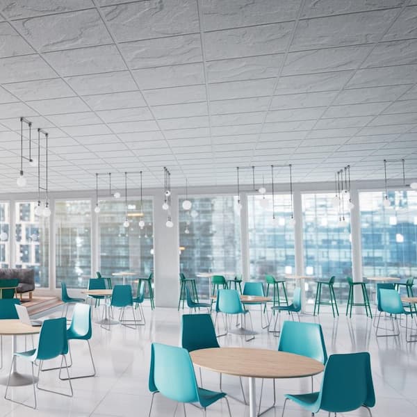 USG Ceilings 2 ft. x 2 ft. Sandrift White Shadowline Edge Lay-In