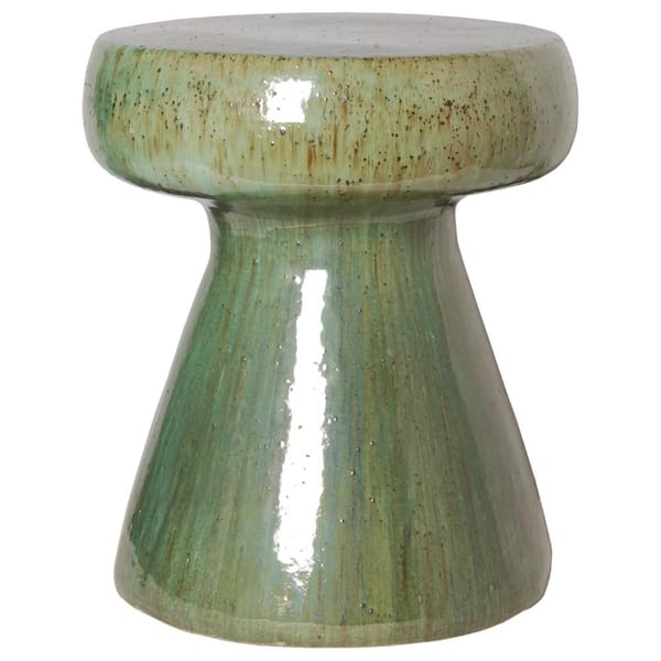 Mushroom 18 in. H Lemon Green Round Ceramic Garden Stool