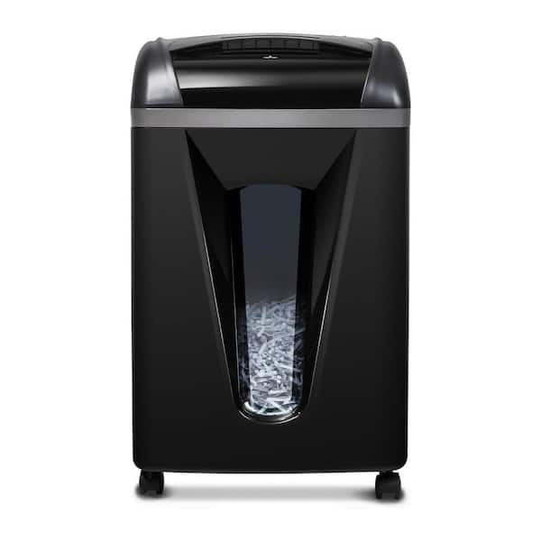 15-Sheet Cross-Cut Paper Shredder P-4 Security, 15-Minute Run Time, 5.8-Gal Bin and Shreds Cards, CDs, Staples, Black