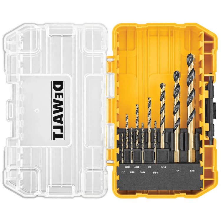 DEWALT Black and Gold Twist Drill Bit Set (10-Piece)