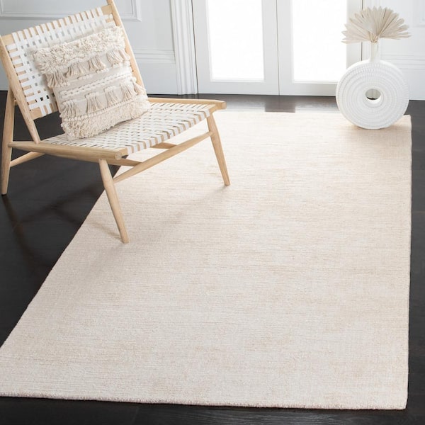 Natural Fiber 4 ft. x 6 ft. Light Pink Solid Color Area Rug