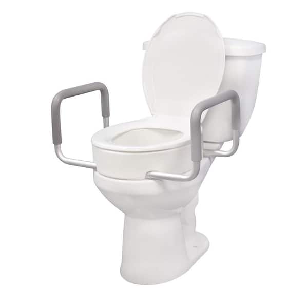 Premium Raised Elongated Toilet Seat with Removable Arms - Drive