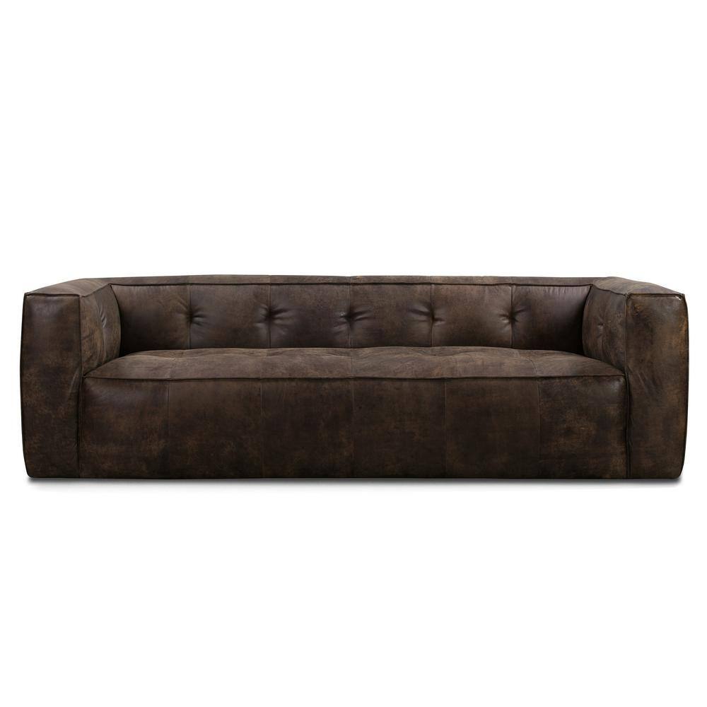 Poly and Bark Capa 92 in.Outback Brown Straight Leather Sofa HDLR680