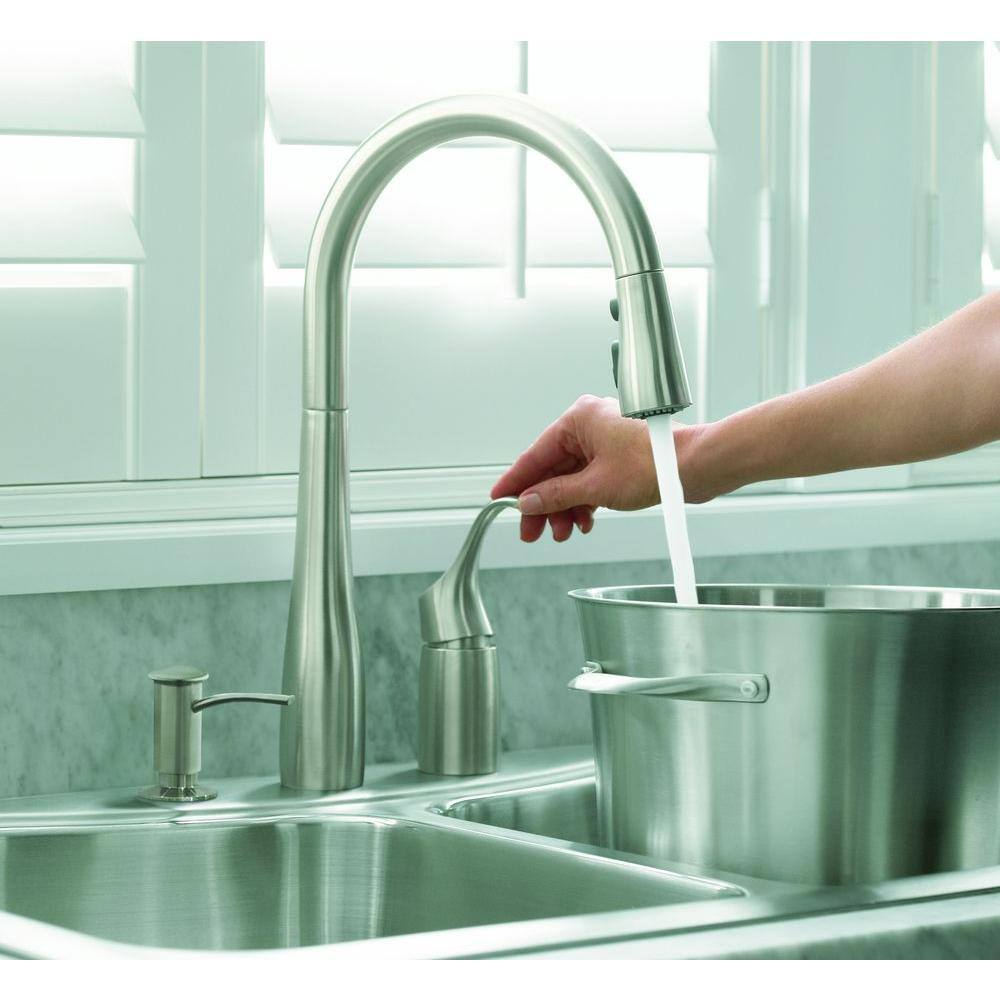 Stainless Steel Pull-Down Kitchen Faucet with Sprayhead