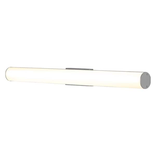 Procyon 24-Watt 24 in. Silver ETL Certified Integrated LED Vanity and Bathroom Light AC LED ADA Compliant Damp Rated
