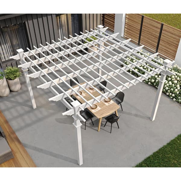 VITA 144"L x 144"W x 106"H Vinyl Regency Pergola, White, VA42055 - image 3