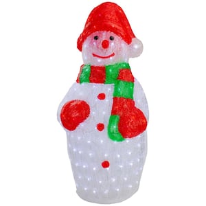 34 in. Lighted Commercial Grade Acrylic Snowman Christmas Display Decoration