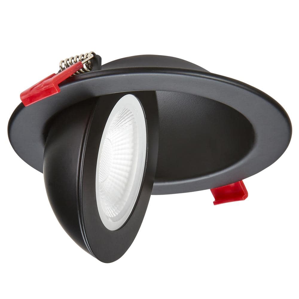 Black 4-Inch Aluminum Rotatable LED Recessed Downlight