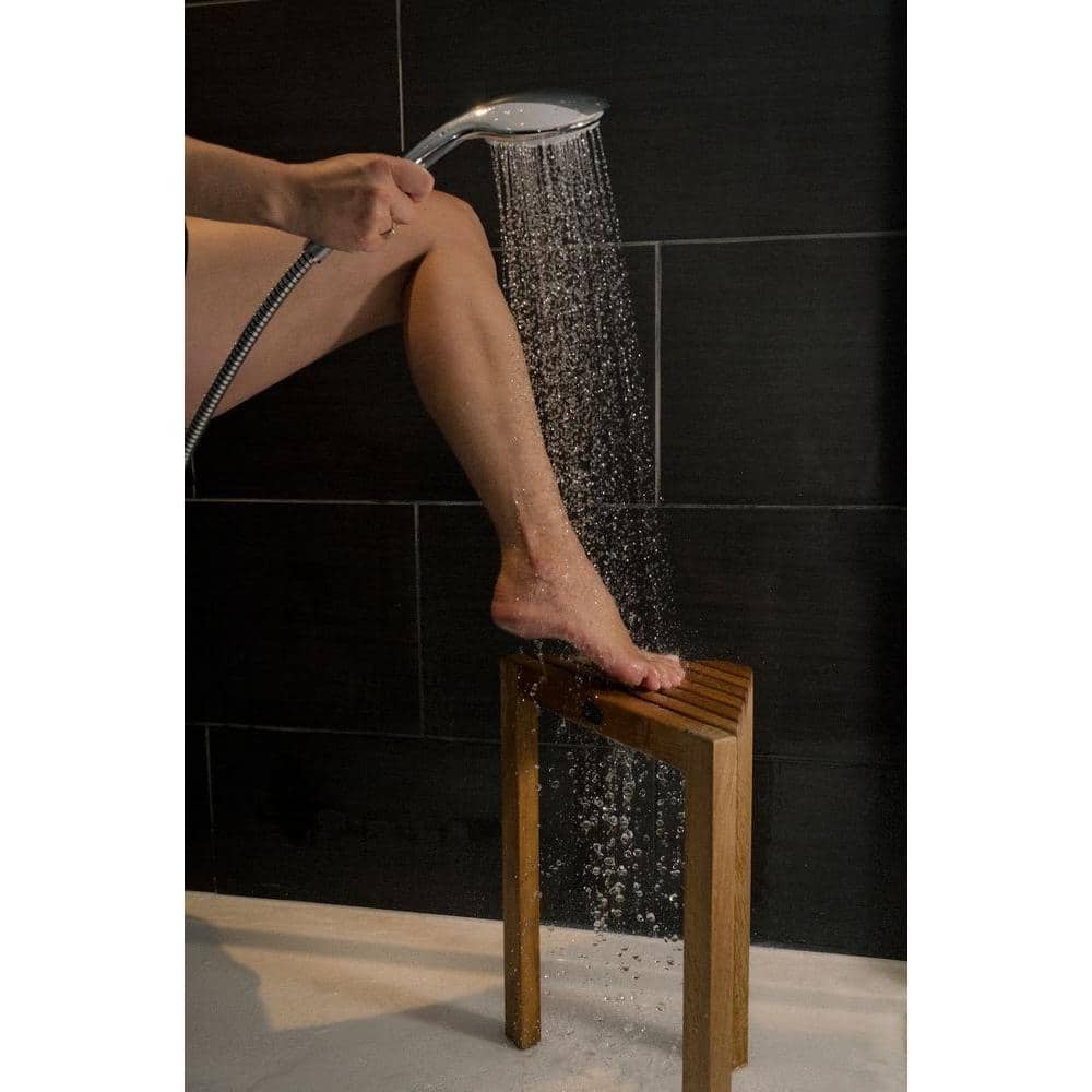 Teak Wood Brown Corner Spa Foot Rest