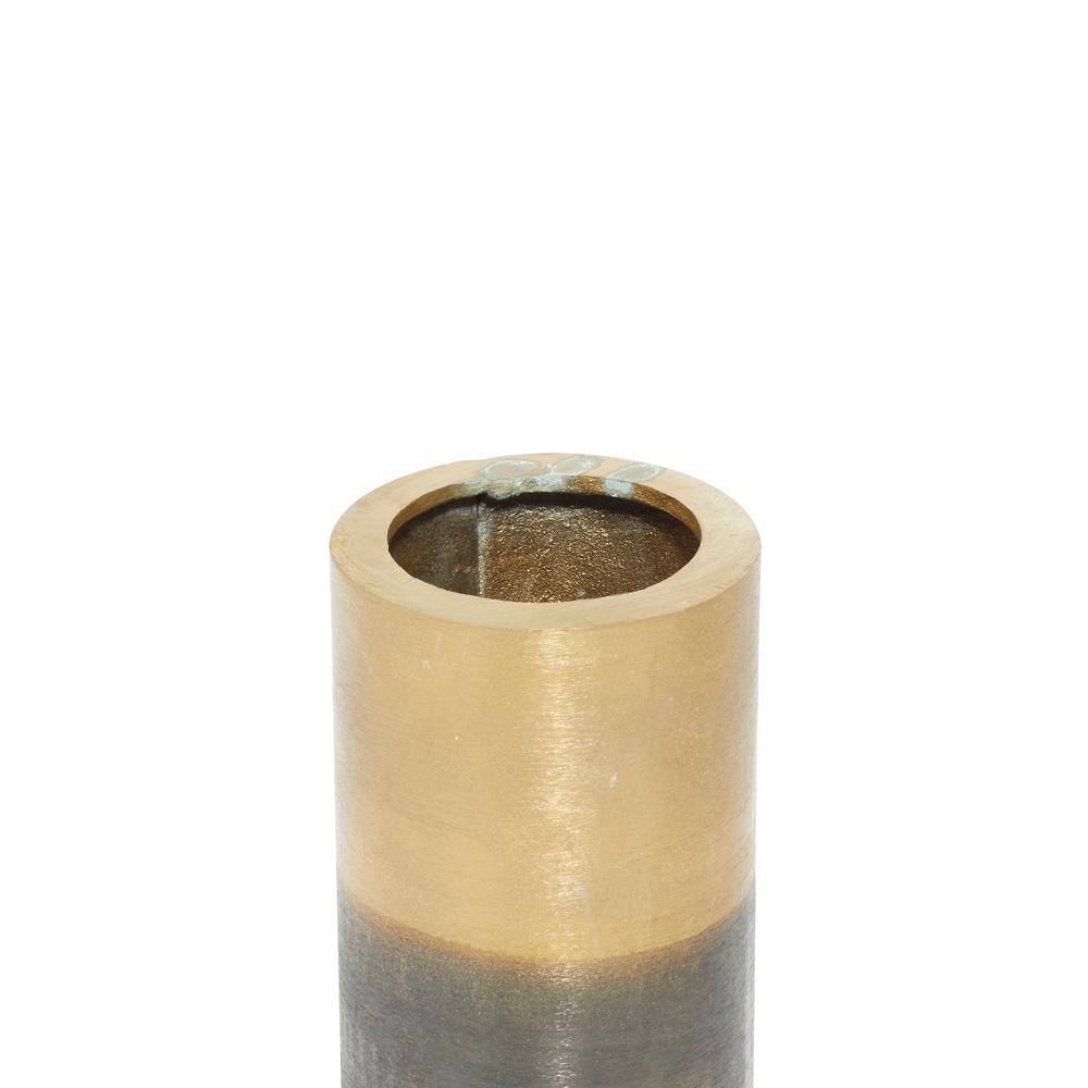 10" Gold and Black Rustic Aluminum Table Vase