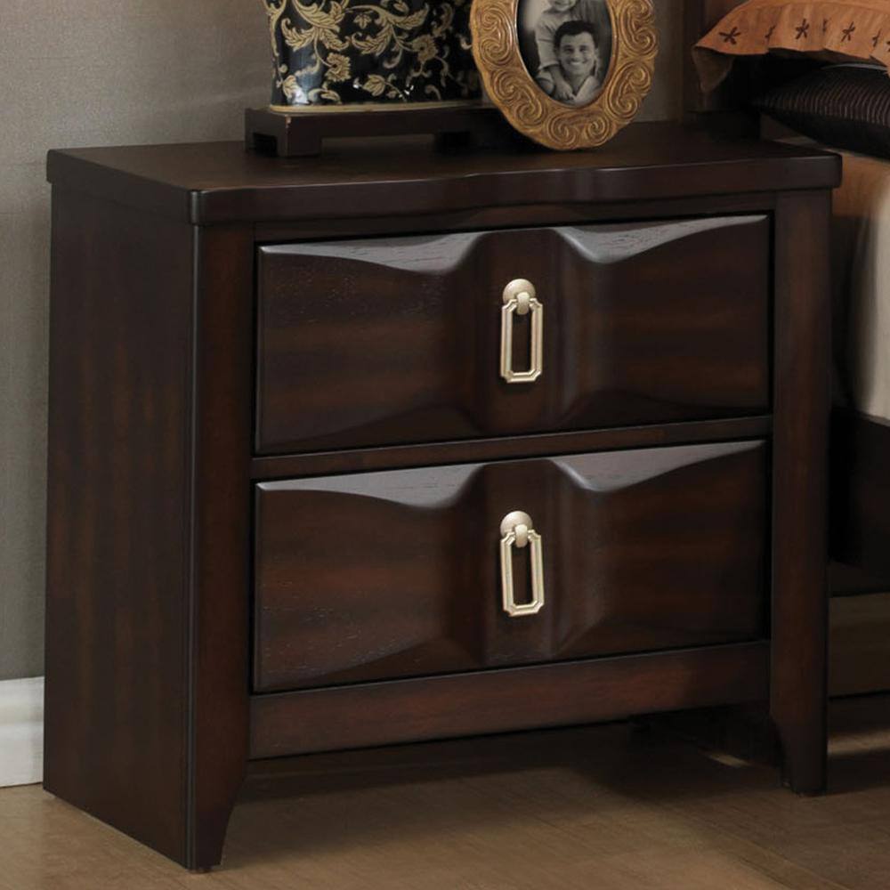 Lancaster Espresso Transitional 2-Drawer Nightstand