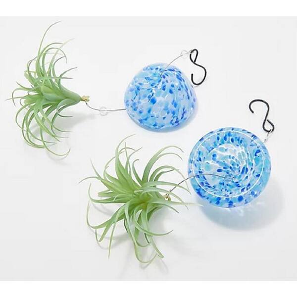 Set of 2 (7.09 in.) Blue Artificial Other Hanging Jellyfish with Faux Plants