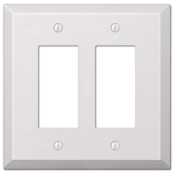 TM White Oversize 2-Gang Nylon Toggle Switch Wallplate Cover TPJ2-W 2 Pack 