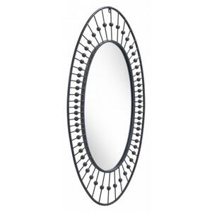 23.6 in. x 47.2 in. Classic Irregular Framed Black Vanity Mirror