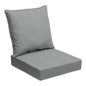 Oceantex 24 in. x 24 in. 2-Piece Deep Seating Outdoor Lounge Chair Cushion in Pebble Gray