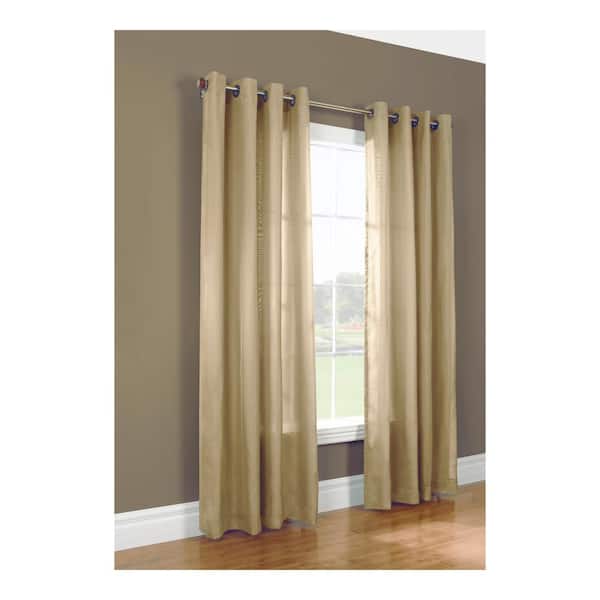 Unbranded Rhapsody Mushroom Lined 54 in. W x 72 in. L Grommet Room Darkening Curtain Panel