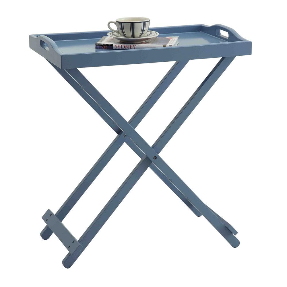 Bright Blue Easy-Fold Contemporary Tray Table