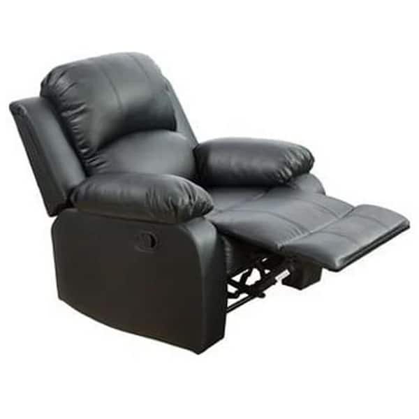 Star Home Living Nancy Black Faux Leather Glider Recliner with Swivel