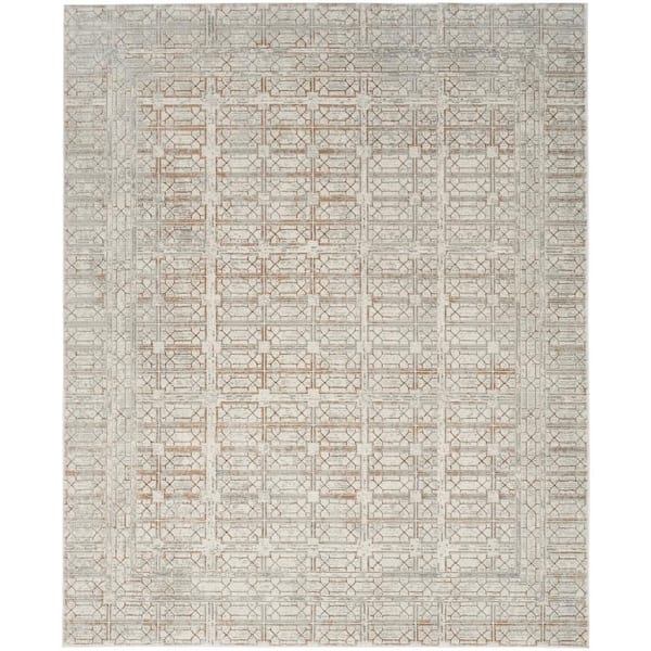 Nourison Desire Ivory Beige 9 ft. x 12 ft. Abstract Contemporary Area Rug