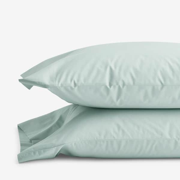 Company Cotton Sea Mist Solid 300-Thread Count Cotton Percale King Pillowcase (Set of 2)
