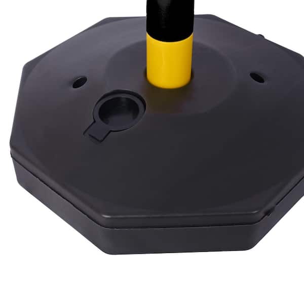 6-Pack Yellow/Black Plastic Safety Barrier Post w/Fillable Base,5Ft Plastic Chain for Traffic Control and Warning Y/B