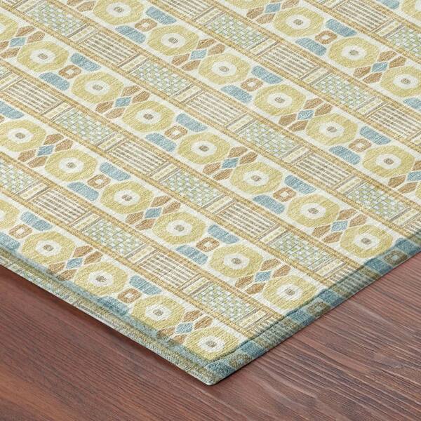Chantille Machine Washable Indoor/Outdoor Abstract ACN2860 Wheat 3 ft. x 4 ft. Area Rug