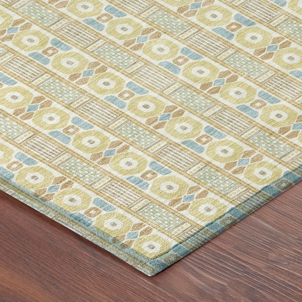 Chantille Machine Washable Indoor/Outdoor Abstract ACN2860 Wheat 9 ft. x 12 ft. Area Rug