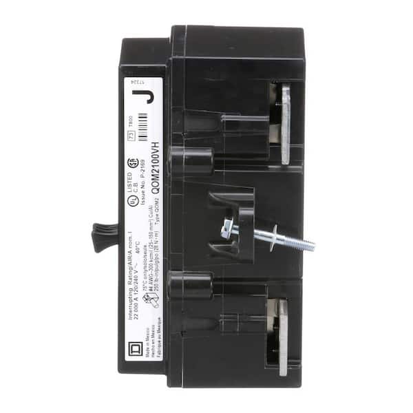 Square D QOM2100VH 100-Amp Main Breaker – QOM2 Frame, For QO & Homeline Load Centers, 22k AIR, 120/240V