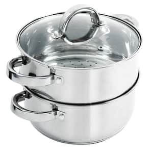 Hali 3 qt. Stainless Steel Stovetop Steamers with Glass Lid