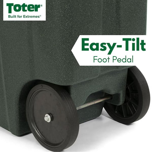 Toter 64 Gallon Black Rolling Outdoor Garbage/Trash Can with Wheels and  Attached Lid 79264-R2200 - The Home Depot