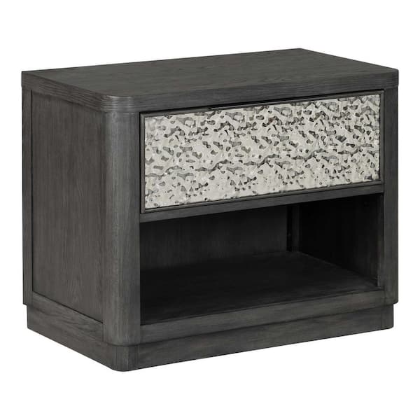 Hairin Ash Gray 1-Drawer 30 in. W Nightstand
