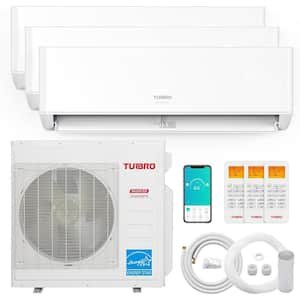 36,000 BTU 3 Zones Mini Split AC/Heating System, Ductless Inverter Heat Pump, 21.5 SEER2, WiFi Enabled, 9K+12K+12K, 230V